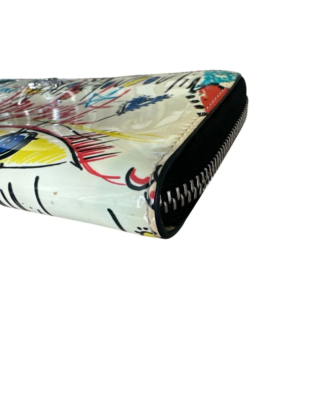 Christian Louboutin Multicolor Graffiti Patent Zip Wallet